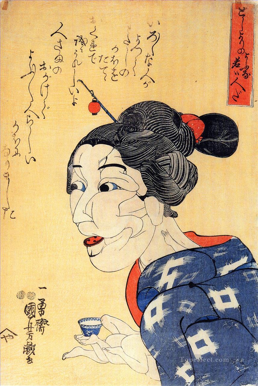 even thought she looks old she is young Utagawa Kuniyoshi Ukiyo e Oil Paintings